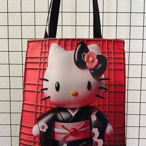 Hello Kitty in Kimono Red Tote Bag